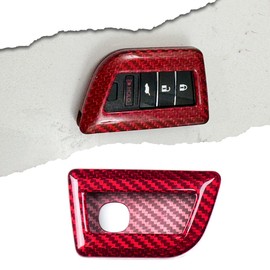 Carbon Fiber Key Fob Cover Case for Acura Integra Type S A-Spec MDX RDX TLX 2024 2025,Key Fob Shell Protective Cover (Red, W/O Engine Button)