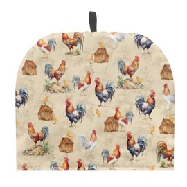 ZOUTAIRONG Roosters Chicken Print Teapot Cozy for Teapot British Extra Thick Wadding Tea Pot Cover Designed for Women Teapot Insulation Cover Dust Proof for Women Gift