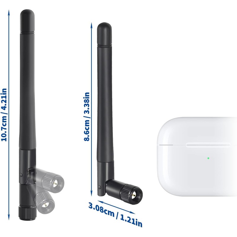 Bingfu Dual Band WiFi Antenna 3dBi SMA Male Antenna(2-Pack) for