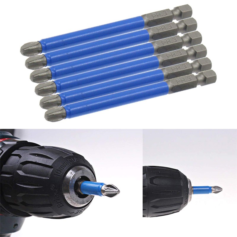 Biaungdo 10Pcs Magnetic PH3 Phillips Bits Set 3.5 inch Long