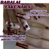 BABALAL Press on Nails Long Square Fake Nails Brown Cheetah