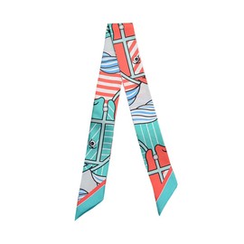 JERLA 100% Mulberry silk Scarf Head Hair Ribbon Handbag Handle wrap Tie Bundle Neckerchief Scarf for women