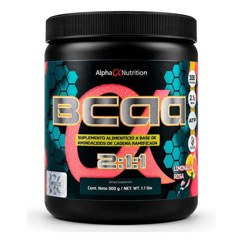 BCAA 211 Alpha Nutrition Aminoacidos 500 grs 100 Porciones Sabor
