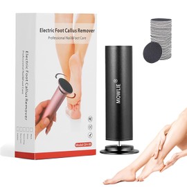 Professional Electric Foot File with 60 Pcs Sandpaper Discs,Electric Callus Remover for feet Pedicure Tool,Easy to Remove Cutin Dead Cracked Hard calluses (Black)