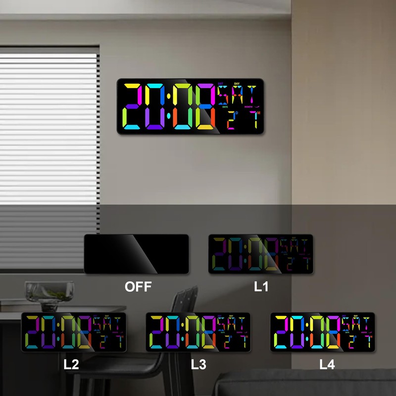 SZELAM Digital Wall Clock with Large Display, 13.6 Inch Large
