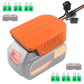 Laimiao 2 Pack Power Wheel Adapter for Black+Decker 20V MAX Lithium Battery, Dock Battery Adapter with Fuse, & Switch,14 Gauge Wire Power Convertor for Rc Car, Robotics, DIY use, and Work Lights