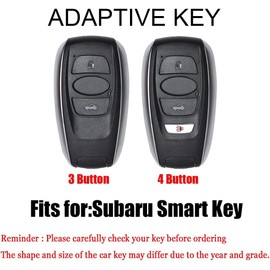 TECART 4 Button Key Fob Cover Fit for Subaru Outback Ascent Forester Crosstrek Key Case Key Shell Accessories Protector, Blue, 4 Button