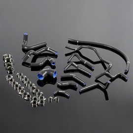 PIT66 Silicone Ancillary Coolant Breather Hose Kit,Compatible with 1989-1998 Mazda MX5 MK1 1.6 Black with Clamps