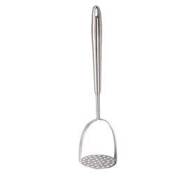 SerniaXin Professional Stainless Steel Potato Masher - Essential Kitchen Tool 2025 for Mashed Potatoes, Avocado, Pumpkin & Vegetables, Dishwasher-Safe Food Mill Accessory (Silver)