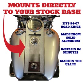 Kustom Cycle Parts Flip Off Metal Dash Panel Console Insert! Compatible with 1994 to 2007 Harley Davidson Road Kings