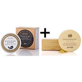 [Petitfee] Black Pearl and Gold Eye Patch + Gold and Snail Eye Patch SET