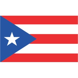 StickerTalk Flag of Puerto Rico Vinyl Sticker, 5 inches by 3 inches