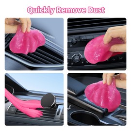 8PCS Car Interior Detailing Kit, Dash Duster for Car Interior Detail Brush with Car Cleaning Gel Automotive Detailing Supplies Kit for Auto, Truck, SUV, RV - Car Gifts for Women