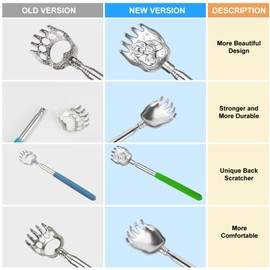 Paquete de 2 rascadores portátiles extensibles para espalda, rascadores de espalda para adultos, extensibles, herramienta de masaje telescópica de acero inoxidable con bolsa de transporte (verde)