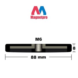 Magnetpro 2 Pieces Strong Rubber Coated Mounting Magnets Anti-Scratch, Over 120 LB Adhesive Power, Magnetic Assembly Base for Light Strips and Additional Mirrors The Outdoor Area
