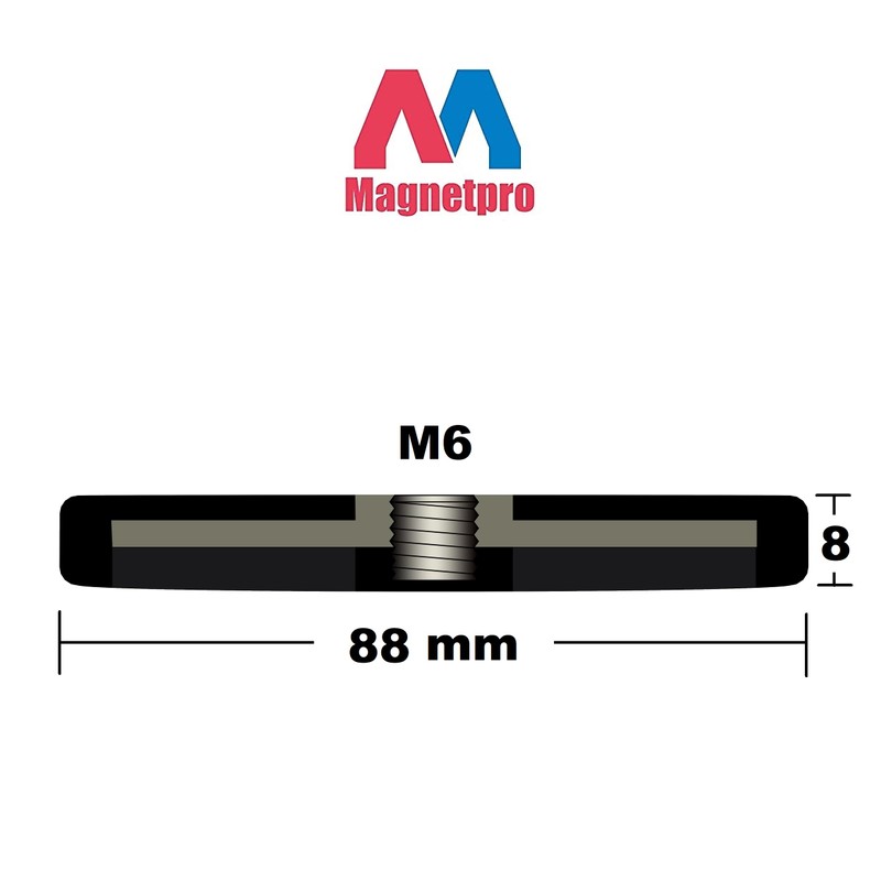 Magnetpro 2 Pieces Strong Rubber Coated Mounting Magnets Anti-Scratch, Over