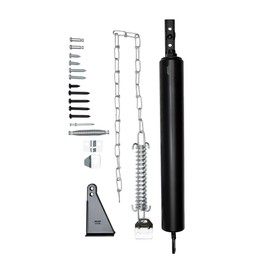 Ideal Security Model 8160 Heavy-Duty Pneumatic Storm Door Closer with Torsion Bar and Wind Chain, 10.5" L x 1.5" W, Adjustable Speed, Secure Closing, Black