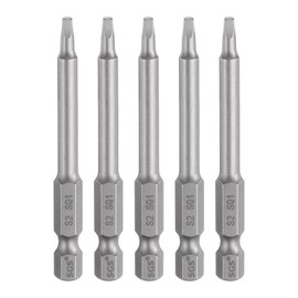 HARFINGTON 5pcs Square Screwdriver Bit SQ1 1/4" Hex Shank 65mm/2.6" Length Magnetic 4 Point Hex Bits S2 Steel Industrial Grade Electric Screw Driver Bit 5mm Rod