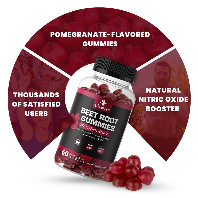 VITAMIZED Beet Root Gummies - Super Nitric Oxide Beets Supplement