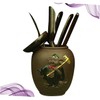 CIYODO Ebony Wood Chinese Kung Fu Tea Set 6pcs Tea