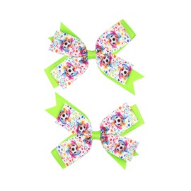 Soccer Ribbon Bow Hair Clips soccer bows Hair Accessories for girls Womens headdress.(FJ35) (Light green A)