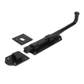 A29 Door Slide Bolt Latch, 9 1/2 x 1 3/4 Inches with 3 Gate Latch, Sliding Barrel Bolt, Surface Bolt Door Lock Latch for Gates, Cabinets and Doors, Iron Black Powder Coat Finish