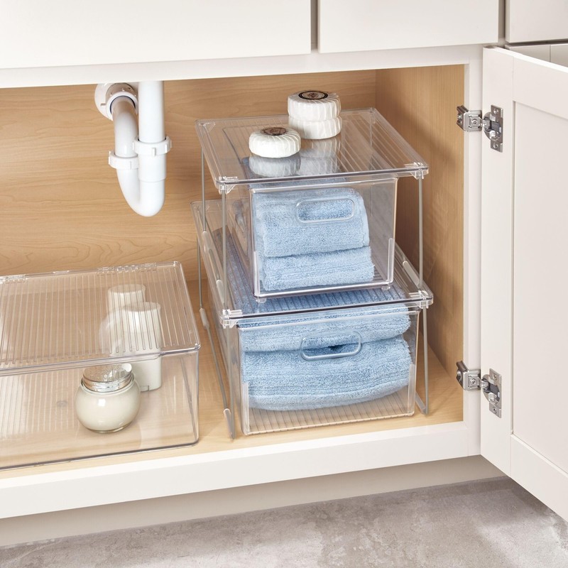 InterDesign iDesign Bath Stacking Small Clear/Satin Shelf