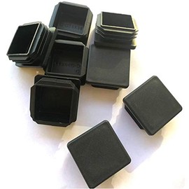 CaSuTong 8 Pack 1 1/2 Inch Square Black Plastic Plug,Tubing End Cap,Glide Insert Furniture Finishing Plug for Square Metal Tube