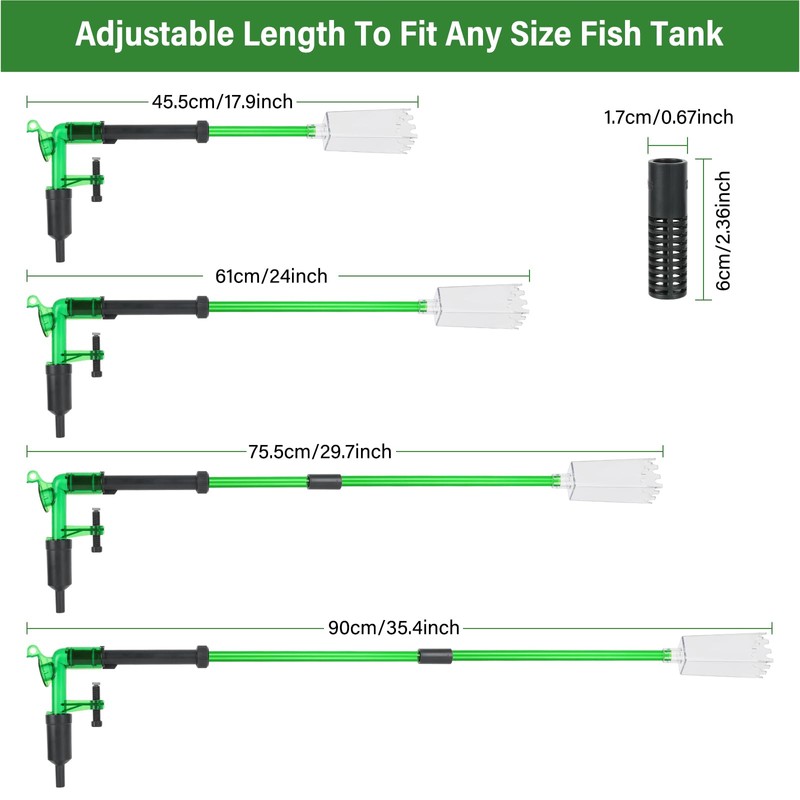 AQQA Aquarium Siphon Gravel Vacuum Fish Tank Cleaner kit,Stress Ball