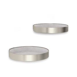 Umbra Perch Round Wall Shelves, Modern Wall Decor for Hallway, Living Room and Bedroom, Set of 2