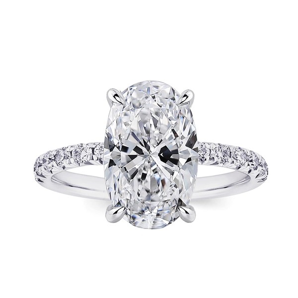 RURULUYA 3.5CT Oval Cut Engagement Rings for Women,Simulated Diamond Ring,925