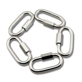 Yasorn Karabiner M6/0.24" D Form Schraubverschluss Edelstahl mit Verschraubung Verschluss Schneller Quick Link Schlüsselanhänger 5 Stück