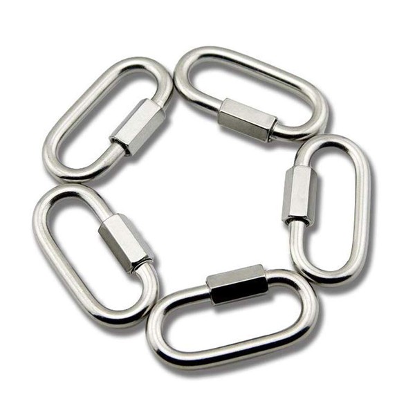 Yasorn Karabiner M6/0.24" D Form Schraubverschluss Edelstahl mit Verschraubung Verschluss