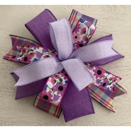 Handmade 10" Whimsical Spring Wreath Bow, Summer Lantern Bow - Handmade - Purple