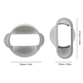 Hilitand Air Conditioner Exhaust Hose Adapter, Dia 5.9in, Oval Vent, Efficient Energy Saving, Serrated Strips, Scratch ABS
