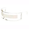 Futuristic Cyclops Monoblock Shield Mirrored Sunglasses (Clear, Silver)