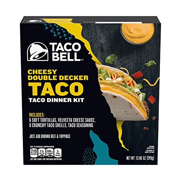 Taco Bell Cheesy Double Decker Taco Dinner Kit, 13.86 oz Box (Pack of 10)