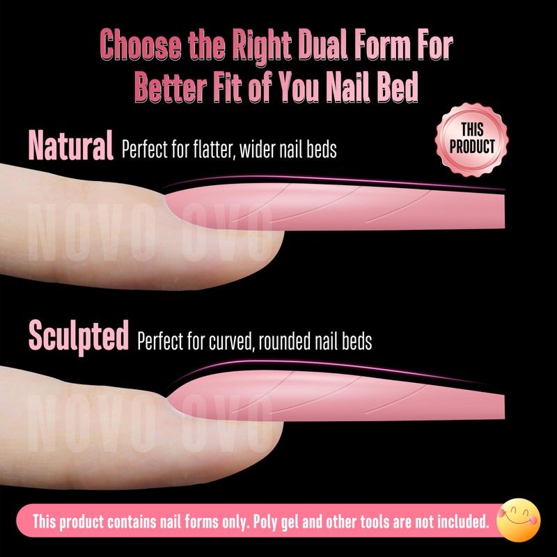 NOVO OVO Tapered Square (Natural not Sculpted) Nail Dual Forms