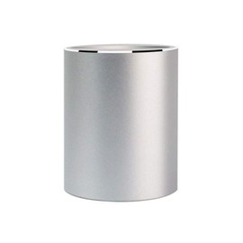 Pen Pencil Holder for Desk, Aluminum Pencil Cup Round Pen Cup, Desktop Office Supplies School Pen Organizer (Silver)