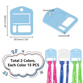 PH PandaHall 30pcs Acrylic Embroidery Floss Drop Thread Organizers Slim Floss Bobbins Cross Stitch Thread Bobbins Floss Organizers for DIY Craft Cross Stitch Sewing Thread Storage