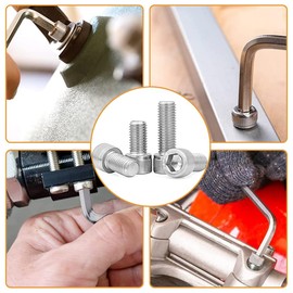 JNNJ Pack of 175 Car Cylinder Screws with Hexagon Socket, Car M3 Screws Set, Stainless Steel Hex Head Machine Screws, Car Nuts, Washers Assortment Kit