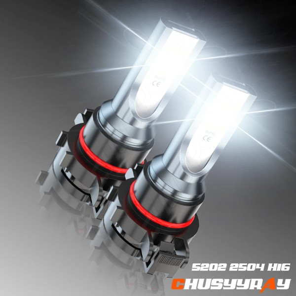 CHUSYYRAY 2x 6000K NEW White 5202 LED Bulbs Fog Lights