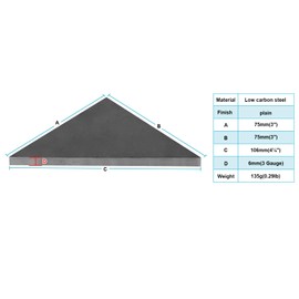 eoere 10 PCS Heavy Duty Steel Plate Gussets 3" x 3" x 1/4" Weld On Triangle Gusset Base, 3 Gauge