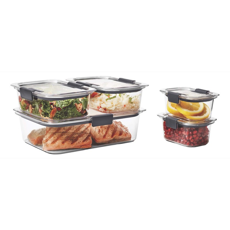 Rubbermaid Brilliance Food Storage Containers, Set of 5 (10 Pieces),