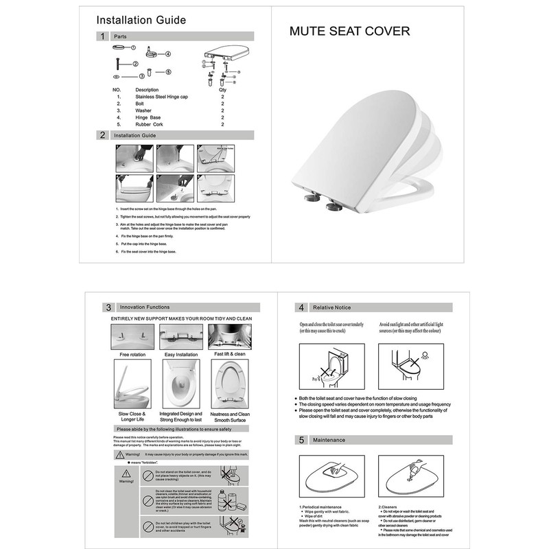 HOROW UF Toilet Seat for HWMT-8733 Compact Toilet, Round Toilet