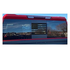 Chevy Silverado 1500 Matte Black Rear Window American Flag Decal 2019-2025