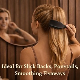 Cepillo de pelo 100% de cerdas de jabalí para cabello fino y fino, cepillo de madera hecho a mano para hombres y mujeres, añade brillo, suavidad y vol