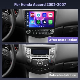 [4+64G] Hikity for Honda Accord 2003 2004 2005 2006 2007 Android Car Stereo, 10.1 Inch Touchscreen Radio Carplay/Android Auto/GPS Navigation/Mirror Link/WiFi/Bluetooth/DSP/FM RDS+AHD Backup Camera