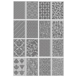 CHGCRAFT 16 Sheets Artistic Flowers Clay Texture Matte Geometric Pattern Polymer Clay Texture Leaves DIY Tools for Pottery Earring Jewellery Making Stamp Engraving Machines 4 x 2.6 Inches