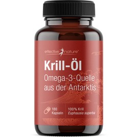 Krill Oil Capsules High Dose with 1000 mg per Day - 180 Capsules for 3 Months - Valuable Omega 3 Source - Superba Krill Oil with 100 mcg Astaxanthin